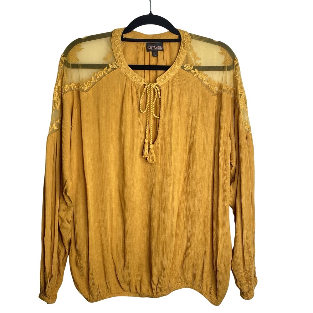Shyanne Boho Peasant Lace Accent Sunshine Yellow | Women's Size Small‎